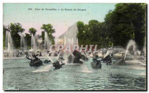 Old Postcard Park De Versailles Le Bassin Du Dragon