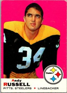 1969 Topps Football Card Andy Russell Pittsburgh Steelers sk5615