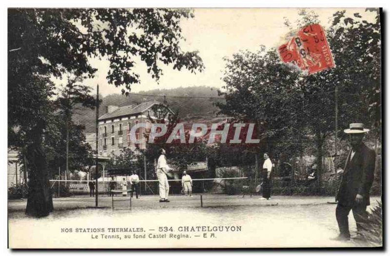 Postcard Old background at the Tennis Castel Regina Chatelguyon