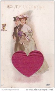 Valentine's Day Romantic Couiple With Embroidered Red Heart 1907