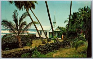 Vtg Big Island Hawaii HI The Blue Church View Kona Coastline Coast Postcard