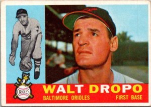 1960 Topps Baseball Card Walt Dropo Baltimore Orioles sk1833