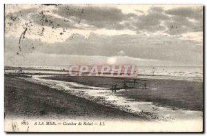 Old Postcard The Sea Sunset Sunglasses