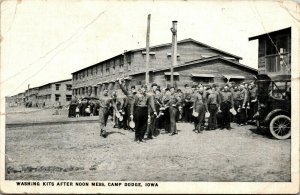 Washing Kits After Noon Mess, Camp Dodge, Iowa WWI Company A 1st Bn. 163 Depot