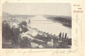 Gruss Aus Postcard Rheineck St. Gallen Switzerland River and Bridge