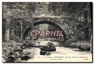 Old Postcard Gerardmer Vosges From tanks of Saut Kichompr? Le Pont des Fees