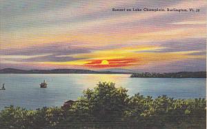 Sunset on Lake Champlain Burlington Vermont