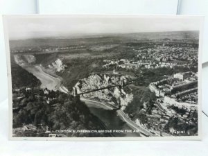 Vintage RP Postcard Aerial View of Clifton Suspension Bridge & Surrounding Area