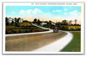 Dixie Highway Entering Rossford Toledo Ohio OH UNP Unused WB Postcard H22