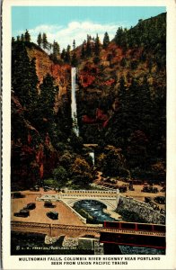 Vtg Multnomah Falls Columbia River Highway Union Pacific Portland OR Postcard