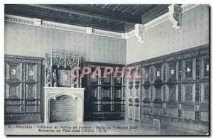 Old Postcard Grenoble Interior of Courthouse Hall Civil Court Woodwork Paul J...