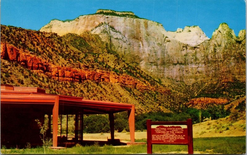 Visitor Center Zion National Park Utah UT Mission 66 Postcard UNP VTG Unused 