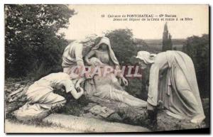 Old Postcard From Calvary Pontchateau 13th station Jesus is filed his cross a...