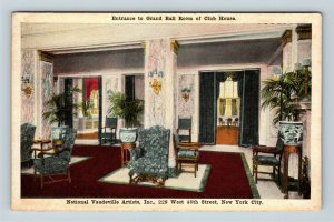 New York City NY, Grand Ball Room, Vaudeville, New York, Linen Postcard Z65