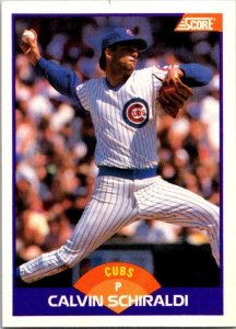 1989 Score Baseball Card Calvin Schiraldi Chicago Cubs sk21069