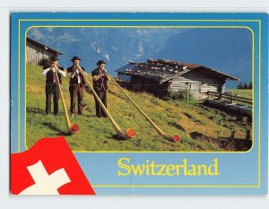 Postcard Alphorn-Players, Switzerland