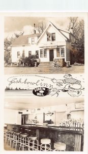 J74/ Siren Wisconsin RPPC Postcard c40-50s Fish Bowl Inn Interior  139