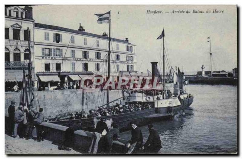 Old Postcard Honfleur Arrival of Boat Harbor