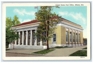 Athens Alabama AL Postcard United States Post Office Building c1930's Vintage