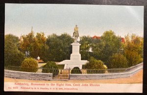 Mint South Africa Color Picture Postcard Cecil Rhodes Monument Kimberly