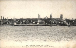 Fairhaven Massachusetts Harbor Scene from the Bridge c1900-20s Vintage Postcard
