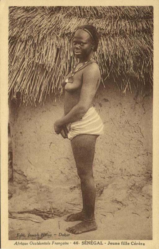 senegal, A.O.F., Young Native Girl of Cérère Tribe (1930s)