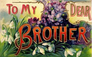 To My Dear Brother - Embossed - Flowers - in 1908