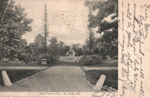 St. Louis Missouri, 1906 Tower Grove Park Scenic View & Attraction Old Postcard