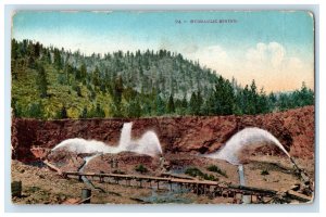 c1910 Using Water in Hydraulic Mining Unposted Antique Postcard