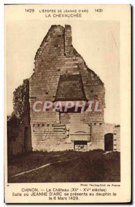 Old Postcard Chinon Chateau Room Or Jeanne D & # 39Arc If Presenta On Dauphin...