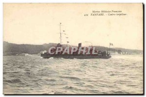 Old Postcard Boat War Against wind destroyer