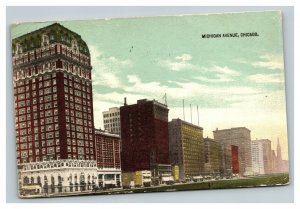 Vintage 1914 Postcard Panoramic View Michigan Avenue Chicago Illinois