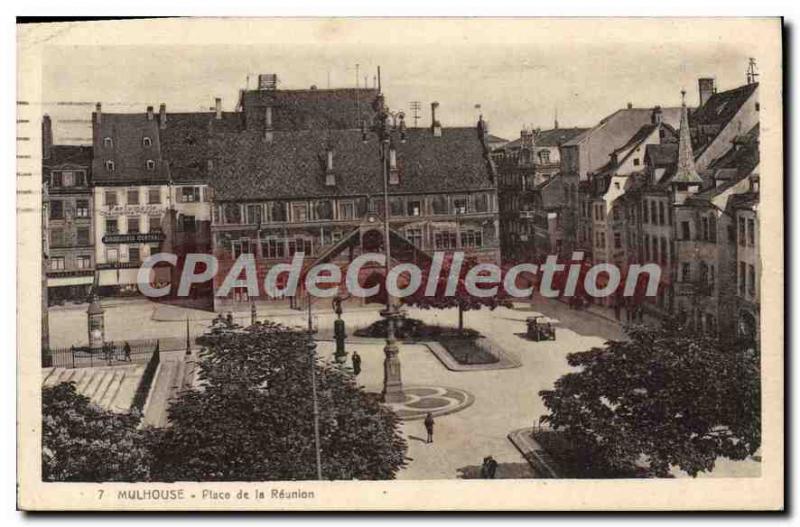 Old Postcard Mulhouse Place De Runion