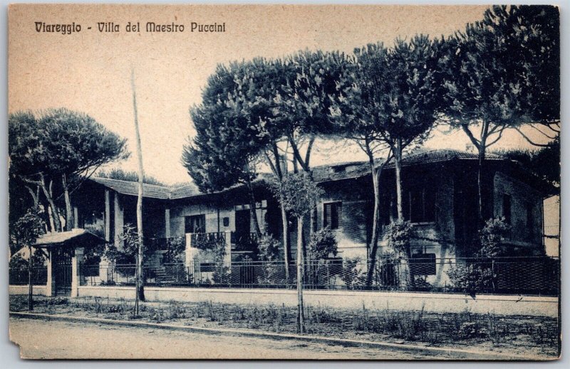 Vtg Viareggio Italy Villa del Maestro Puccini 1910s Old View Postcard