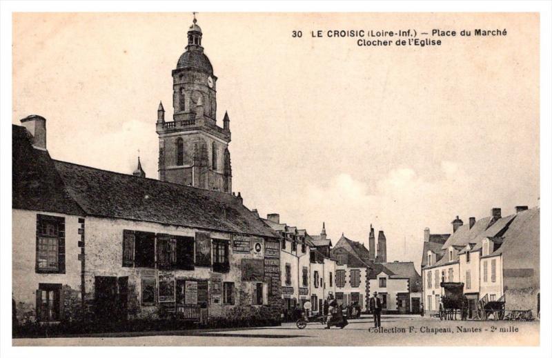 France le Croisic Place du Marche Clocher de l'Eglise