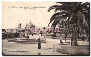 Old Postcard Nice Jardin Albert 1er The Tritons fountain And Jetee Promenade
