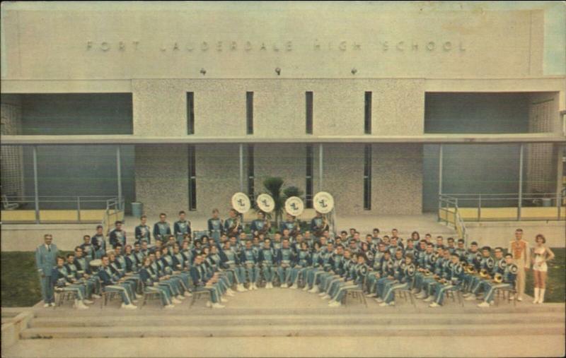 Ft. Fort Lauderdale FL High School Music Band Old Postcard