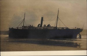Shipwreck Washed Ashore on Cape Cod THE ONONDAGA Real Photo Postcard c1905 