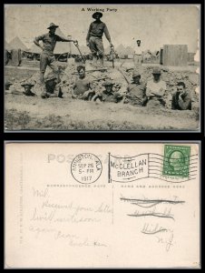 US 1917 RPPC Working Party Anniston Alabama to Hilton NY
