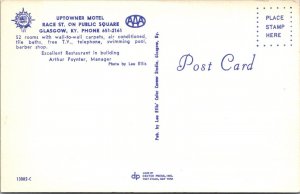 Postcard Quality Courts Uptowner Motel Restarant Glasgow KY Kentucky 1968 JE21