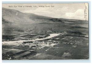 Bird's Eye View of Palisade Colorado 1909 Wayne Nebraska Antique Postcard 