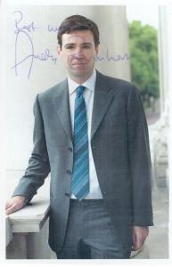 Andy Burnham Labour MP Manchester Mayor Hand Signed Photo