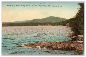 c1910 Eagle Bay from Rocky Point Central Adirondack Mts. NY Handcolored Postcard 