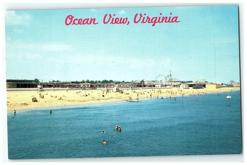 1950s View Ocean Virginia Postcard Va Norfolk Beach Vtg Playland Amusement Park