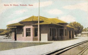 Peabody Kansas Santa Fe Train Station Vintage Postcard AA43032