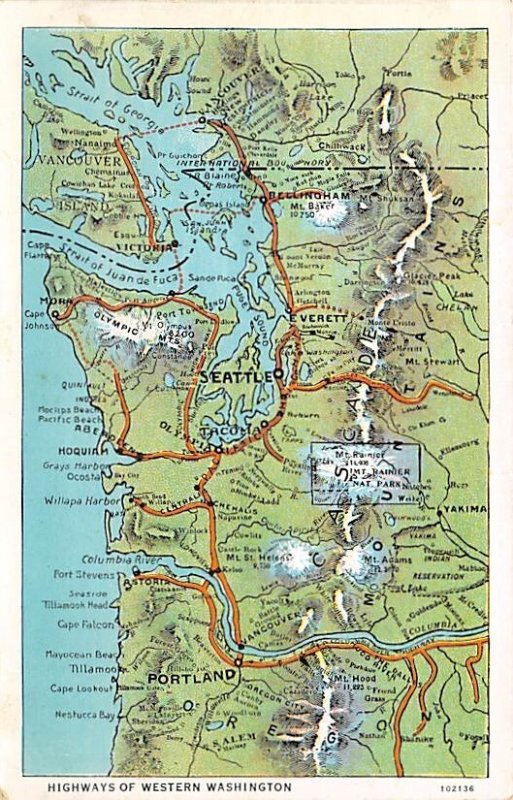 Highways of Western Washington USA Unused 