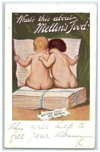 1904 Kids Barebutt Mellins Food For Infants Advertising Glasgow England Postcard