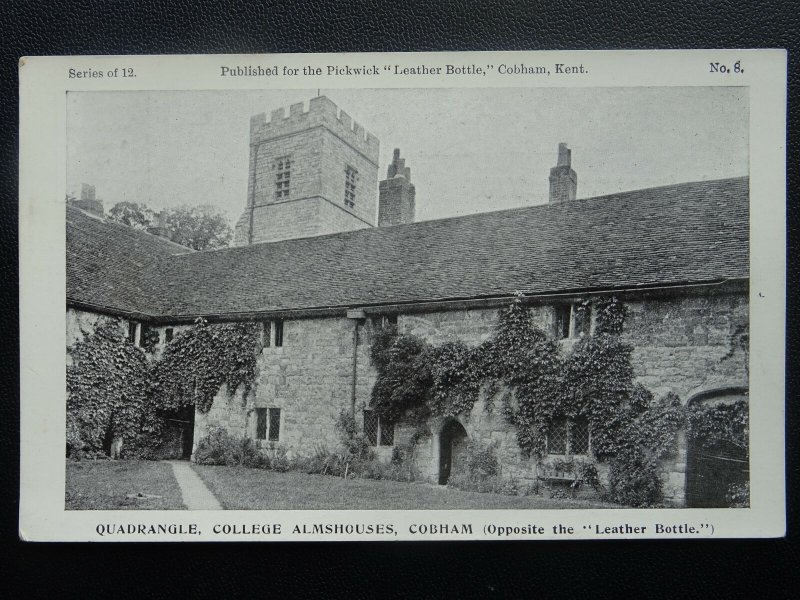 Kent COBHAM Quadrangle College Almshouses Opposite LEATHER BOTTLE - Old Postcard