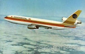 Continental DC-10 Airplane, Aviation, Unused light indentation left top corner