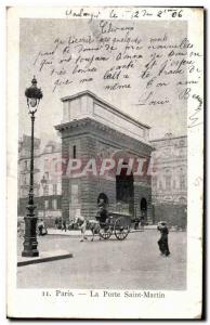 Paris Old Postcard La Porte Saint Martin